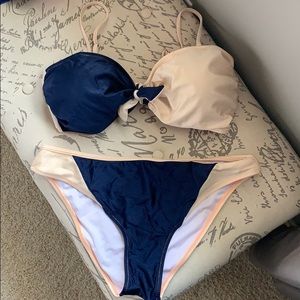 Blue and Cream Bikini